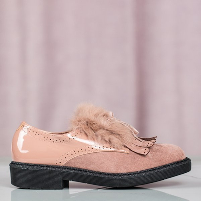 Розовые женские туфли с мехом Missuri - Обувь