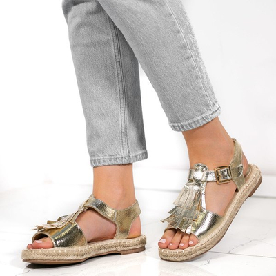 Złote sandały Amaro - Obuwie