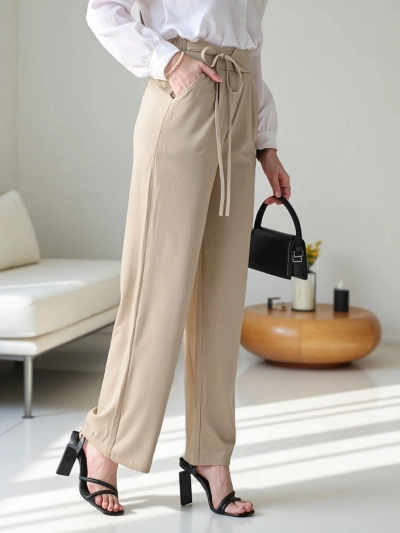 Royalfashion Широкие женские брюки с боковыми завязками