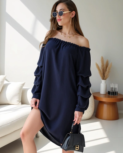 Royalfashion Lengvas moteriškas suknelė a'la Ispaniška su raukiniais