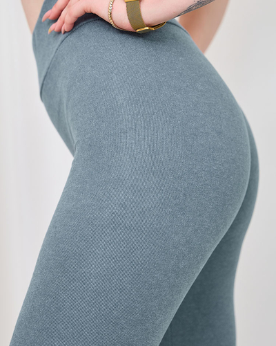 Royalfashion Blue Women's Ribbed Leggings