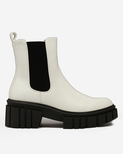 Royalfashion Белые женские ботинки на сплошной подошве Eferope