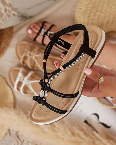 Royalfashion Женские сандалии с цирконием Solin