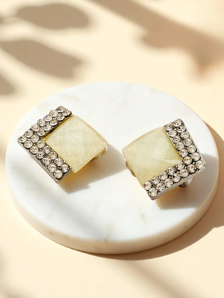 Royalfashion Moteriški auskarai segtukai su kristalu ir cirkoniu