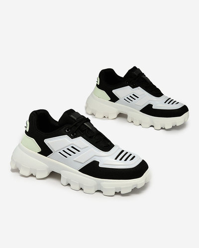 Royalfashion Бело-черные тканевые спортивные кроссовки для мужчин Lamkim