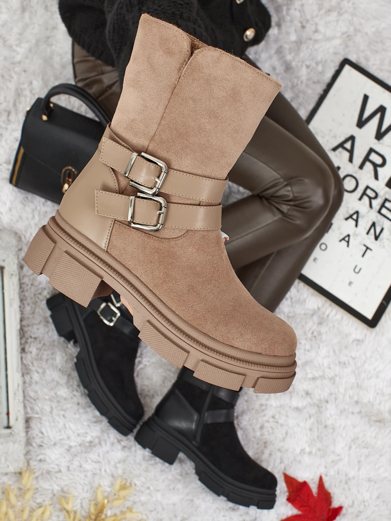 Высокие женские ботинки из эко-замши Callire