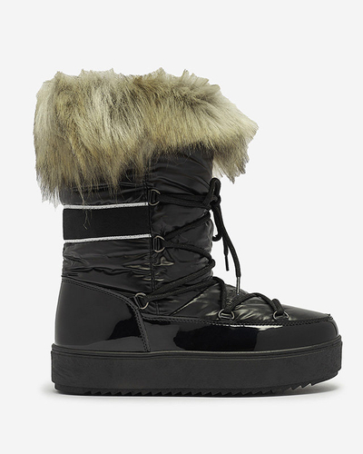 Juodi moteriški lakuoti sniego batai Luccav- Avalynė