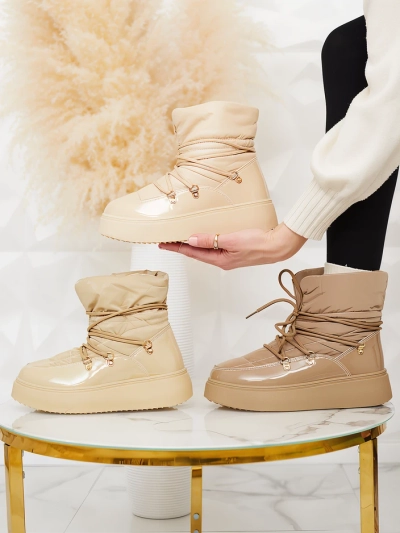 Royalfashion Женские сапоги-скороходы бежевого цвета Dabenda