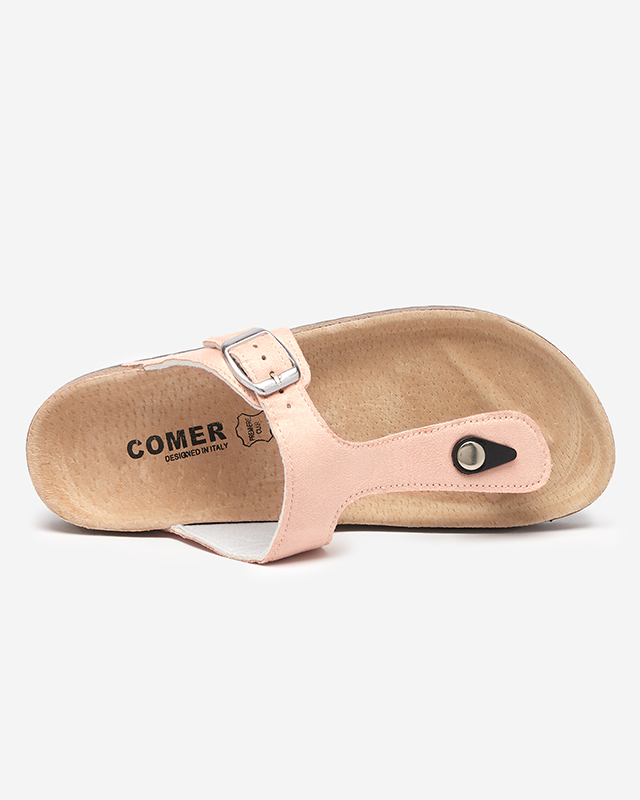 Rožinės moteriškos eko zomšinės basutės Sodifo- Avalynė