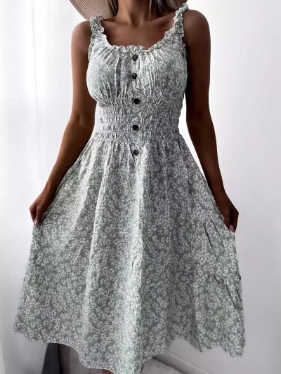 Женское платье длиной до колена из цветочной мяты Одежда