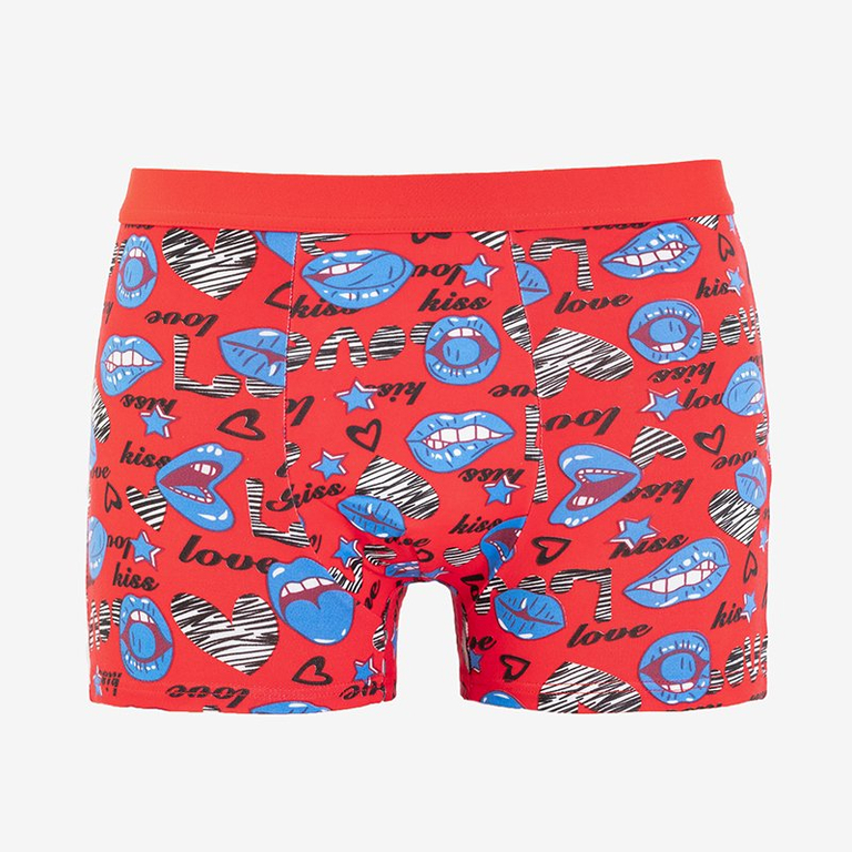 Красные мужские боксеры с принтом - Нижнее белье
