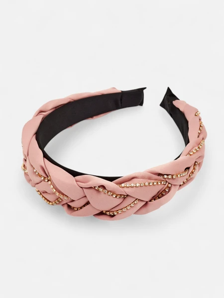 Royalfashion Повязка на голову с плетением в косу, украшенная цирконами