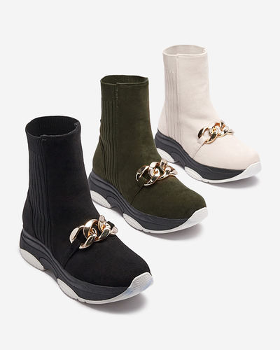 Женские зеленые утепленные сапоги из эко-замши Cuzitta- Footwear