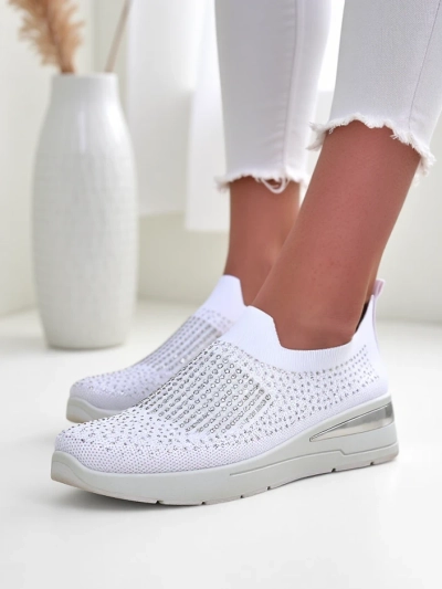 Royalfashion moteriški wedge sportbačiai be užsegimo su kristalais Qelavise