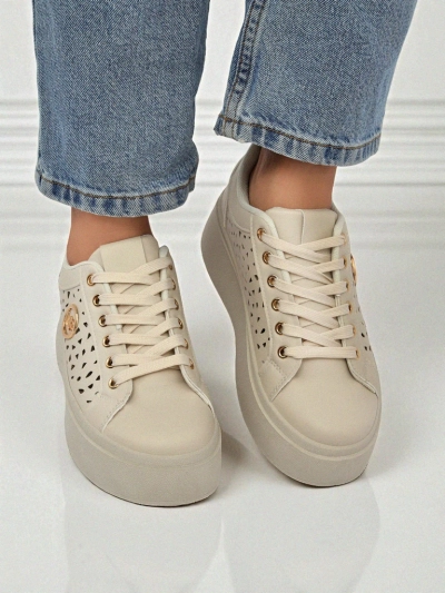 Женские кроссовки Ecru на платформе Boreas Royalfashion экологическая кожа