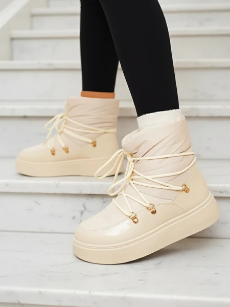 "Royalfashion" Kreminės spalvos moteriški sniego batai Dabenda