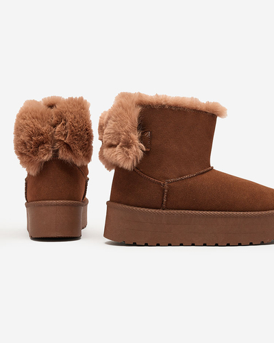 Royalfashion Женские сапоги a'la snow boots в коричневом цвете Goroggo