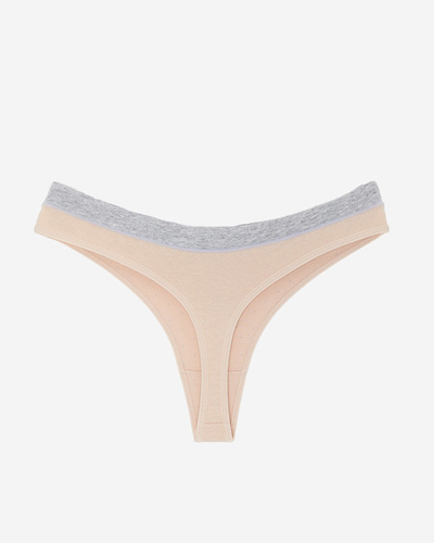 Smėlio spalvos moteriškos kelnaitės su raštu - Apatiniai