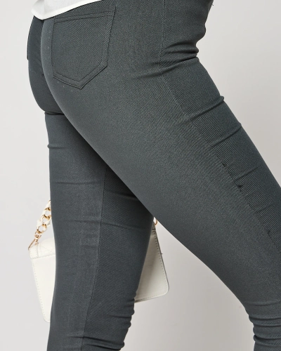 Женские леггинсы с карманами темно-серого цвета - Одежда