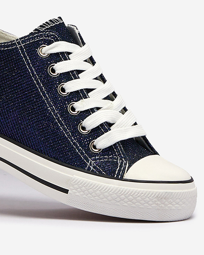 Темно-синие женские кеды на скрытом якоре с блестящей нитью Seggat- Footwear
