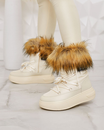 Royalfashion Бежевые сапоги-слипы a'la snow boots for women Gomillo