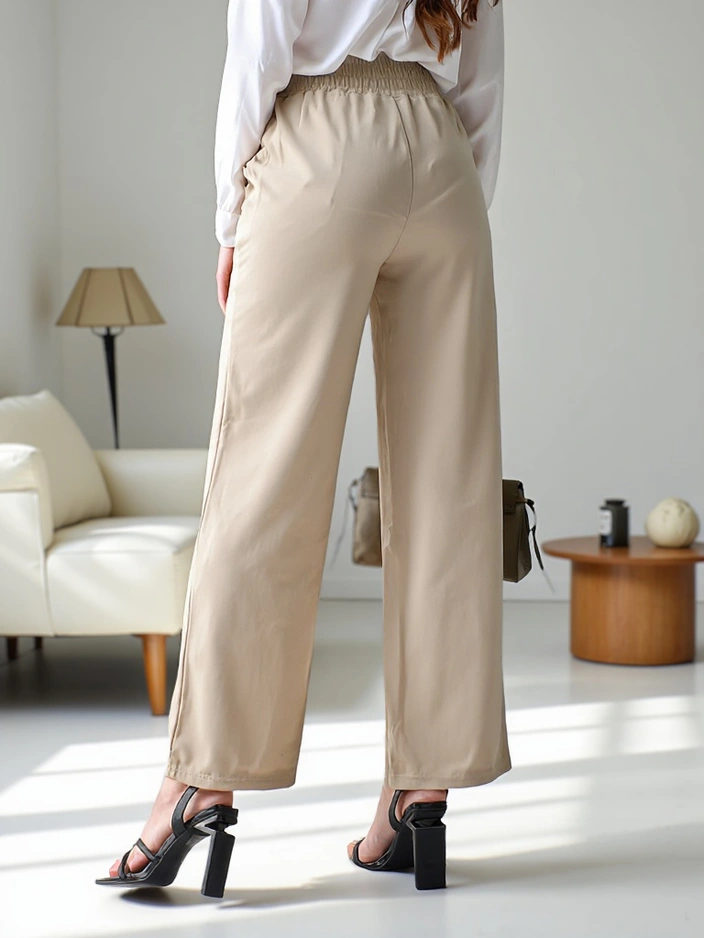 Royalfashion Широкие женские брюки с декоративной пряжкой