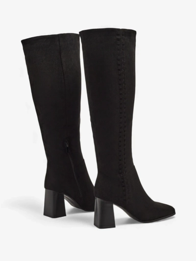 Moteriški eko zomšos auliniai batai su storu kulnu Fottor