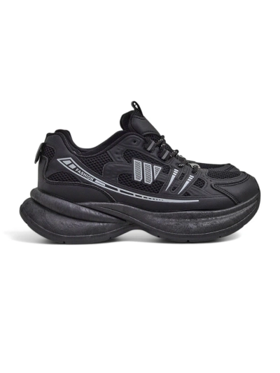 Moteriški sportiniai batai Royalfashion Hypatia juodi su plokščiu 5 cm kulnu