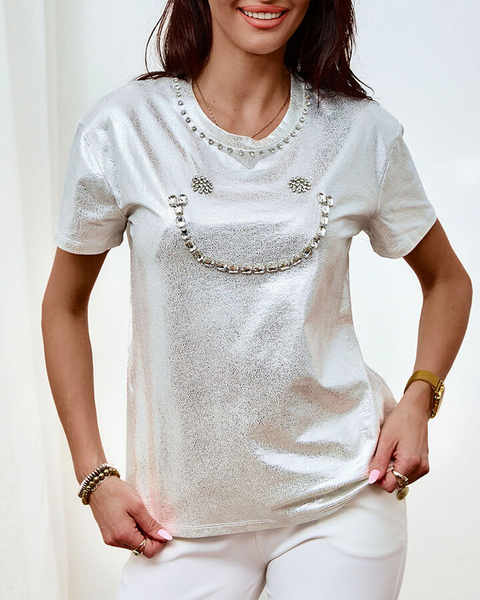 Royalfashion Moteriški marškinėliai su cirkonais