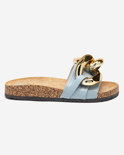 Тапочки женские синие с декором Sofig- Footwear