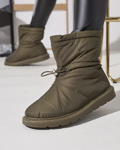 Темно-зеленые женские утепленные сапоги a'la snow boots Kaliolen - Обувь