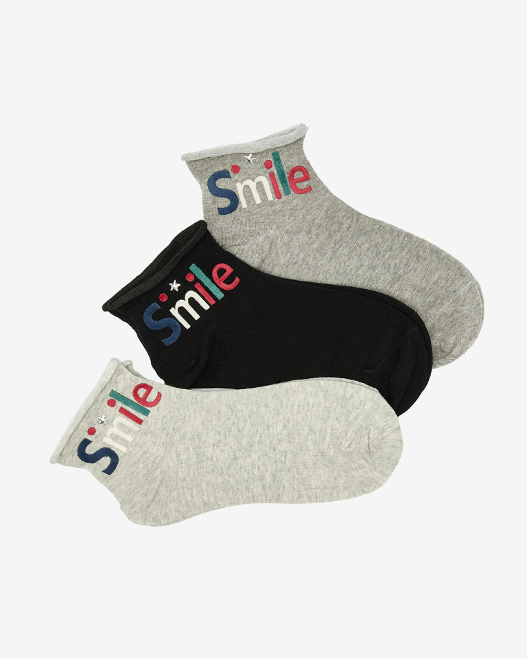 Royalfashion Комплект женских носков с разноцветной надписью 3/упак