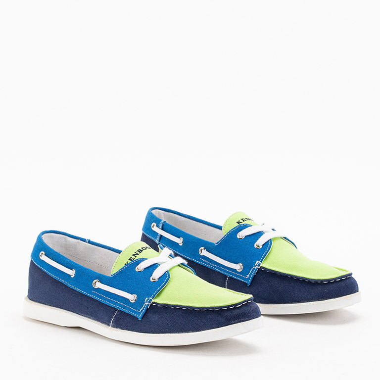 Синие мужские мокасины Tehila