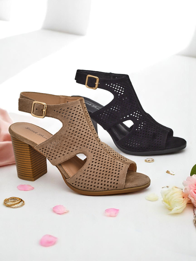 Royalfashion moteriški sandalai su išpjovomis ir blokuotu kulnu Abetle