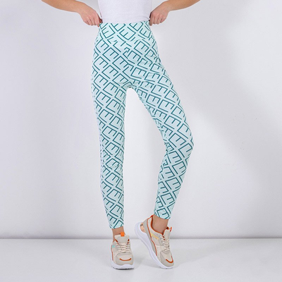 Moteriškos mėtų antblauzdžiai su geometriniu raštu - Drabužiai