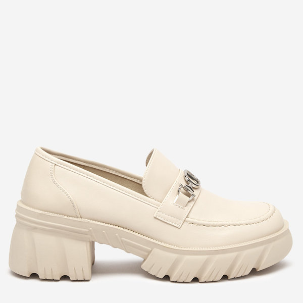 OUTLET Smėlio spalvos moteriški batai ant masyvaus Terima pado - Avalynė