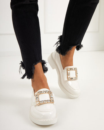 Balti moteriški batai su Iolara kristalais - Avalynė