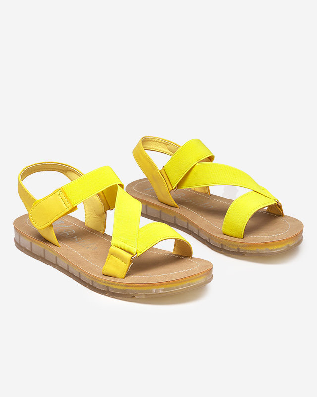 Geltoni moteriški sandalai su elastine Allab- Avalynė