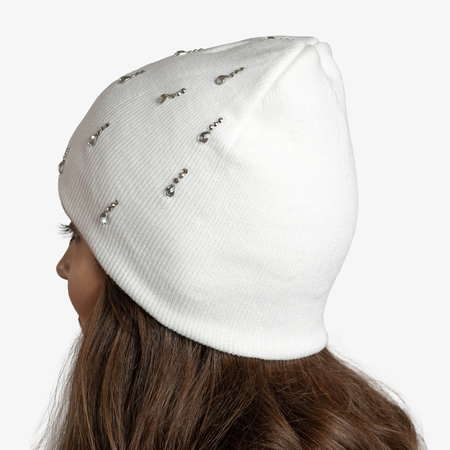 Moteriška balta kepurė su kubiniu cirkonio oksidu - Priedai