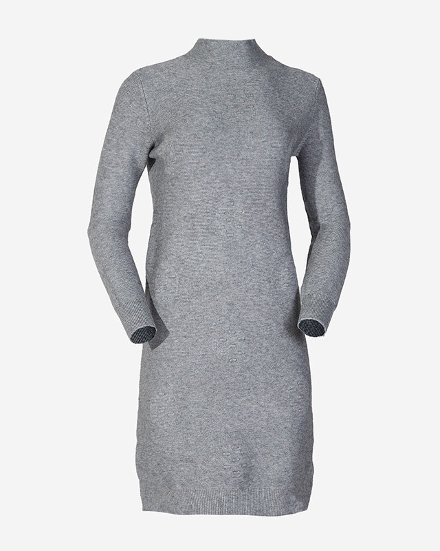 Moteriška pilka megztinė suknelė su vėžiu - Drabužiai