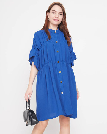 Moteriška tamsiai mėlyna suknelė iki kelių - Drabužiai