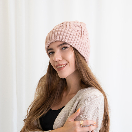Moteriška žieminė rožinė žieminė skrybėlė - Aksesuarai