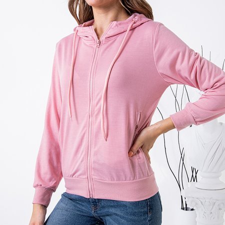Moteriški rožiniai megztiniai su užtrauktuku - Drabužiai