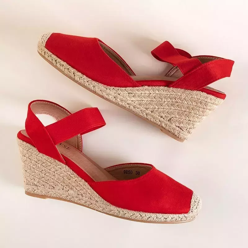 OUTLET Raudoni pleišti sandalai „Eupatoria“ - Sandalai