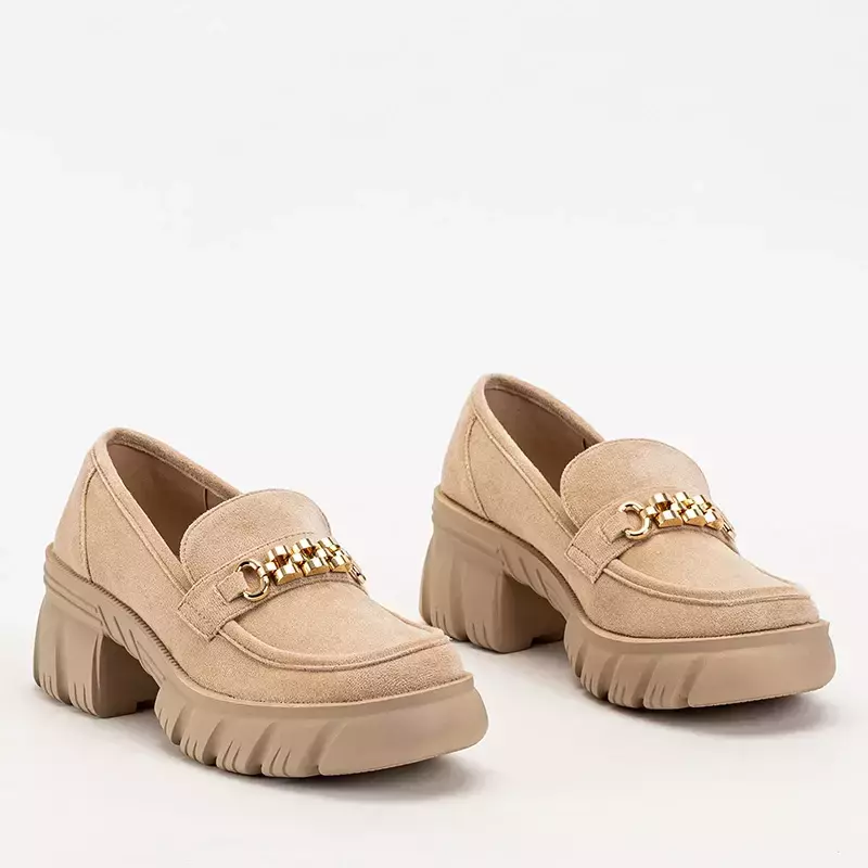 OUTLET Smėlio spalvos moteriški ekologiški zomšiniai batai Elavis - Avalynė