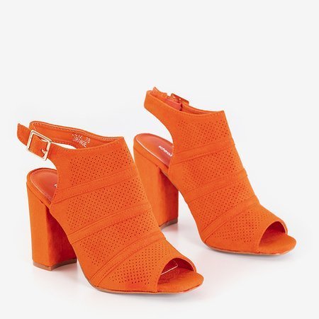 Oranžinės moteriškos aukštakulnės basutės iš Mosane - batai