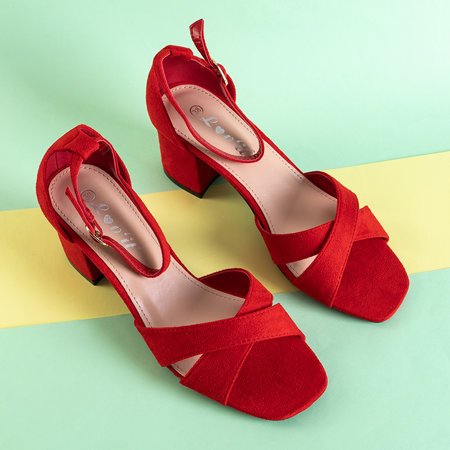 Raudoni moteriški sandalai žema pakulne Paleri - Avalynė
