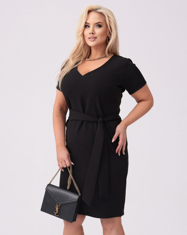 Royalfashion Moteriška medžiaginė suknelė PLUS SIZE