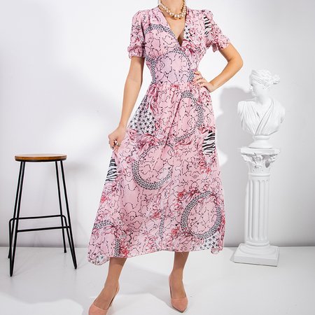Rožinė moteriška maxi suknelė - Apranga