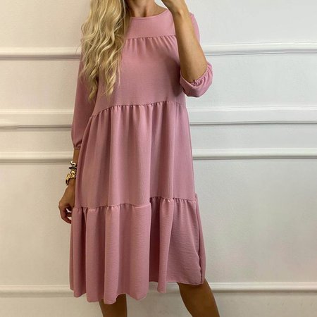 Rožinė moteriška midi suknelė - Drabužiai